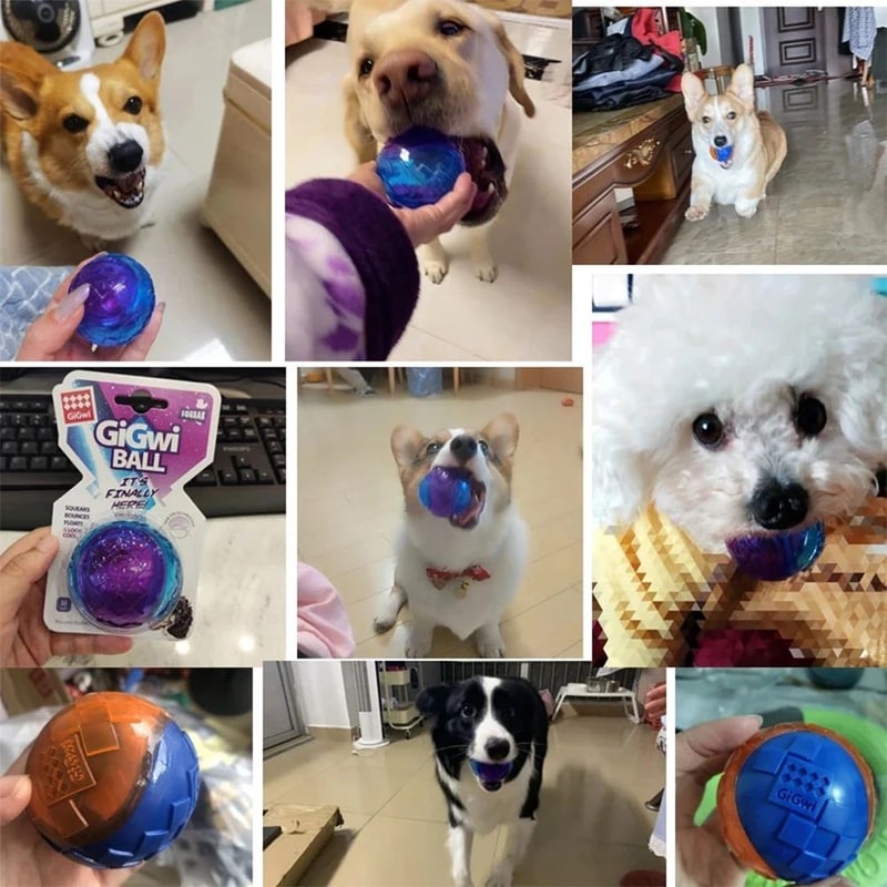Natural Rubber Squeaky Ball Dog Toy For Puppies And Dogs 13