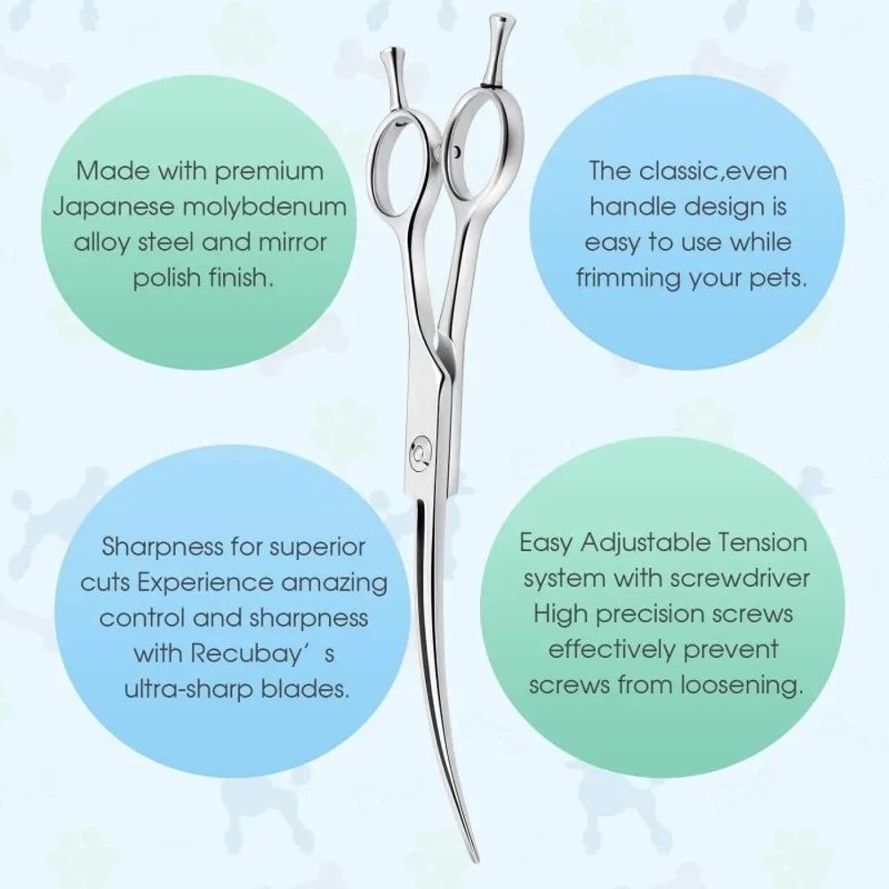 Professional Curved Dog Grooming Scissors 4