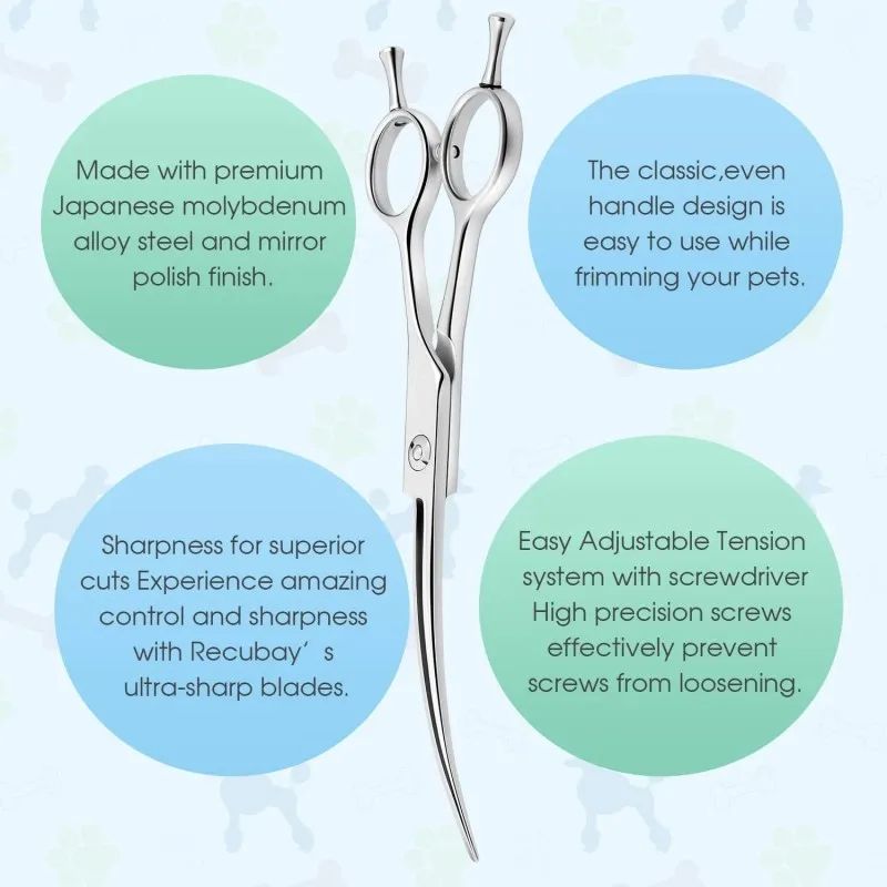 Professional Curved Dog Grooming Scissors 4