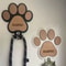 Custom Wooden Paw Print Dog Leash Wall Hook 3