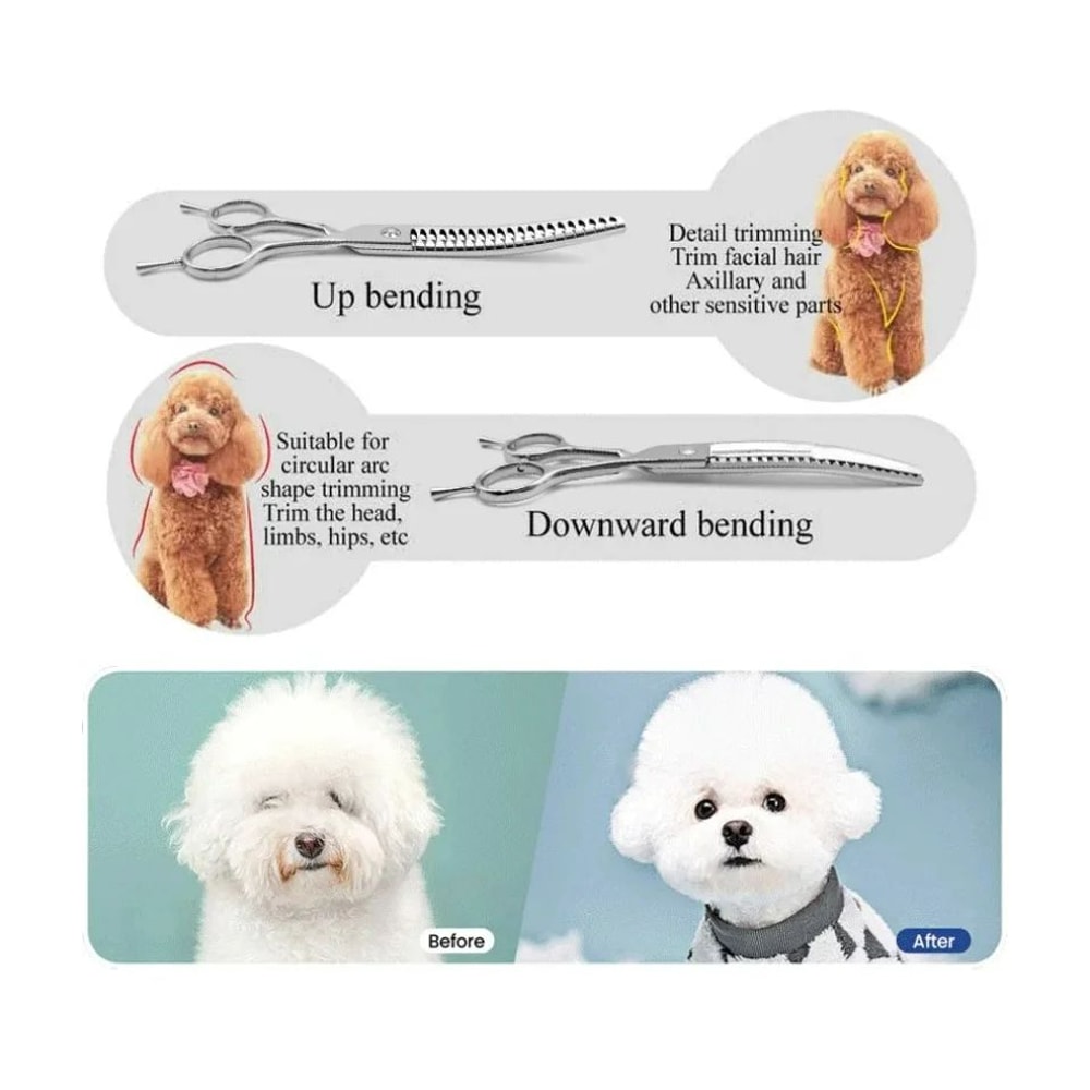 Professional 7 Inch Curved Pet Grooming Scissors 3