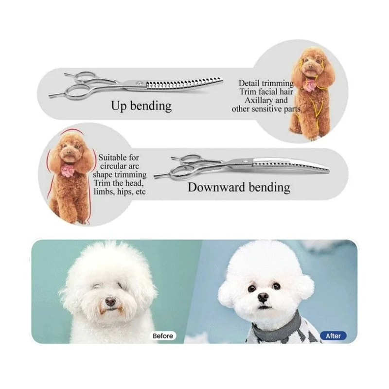 Professional 7 Inch Curved Pet Grooming Scissors 3