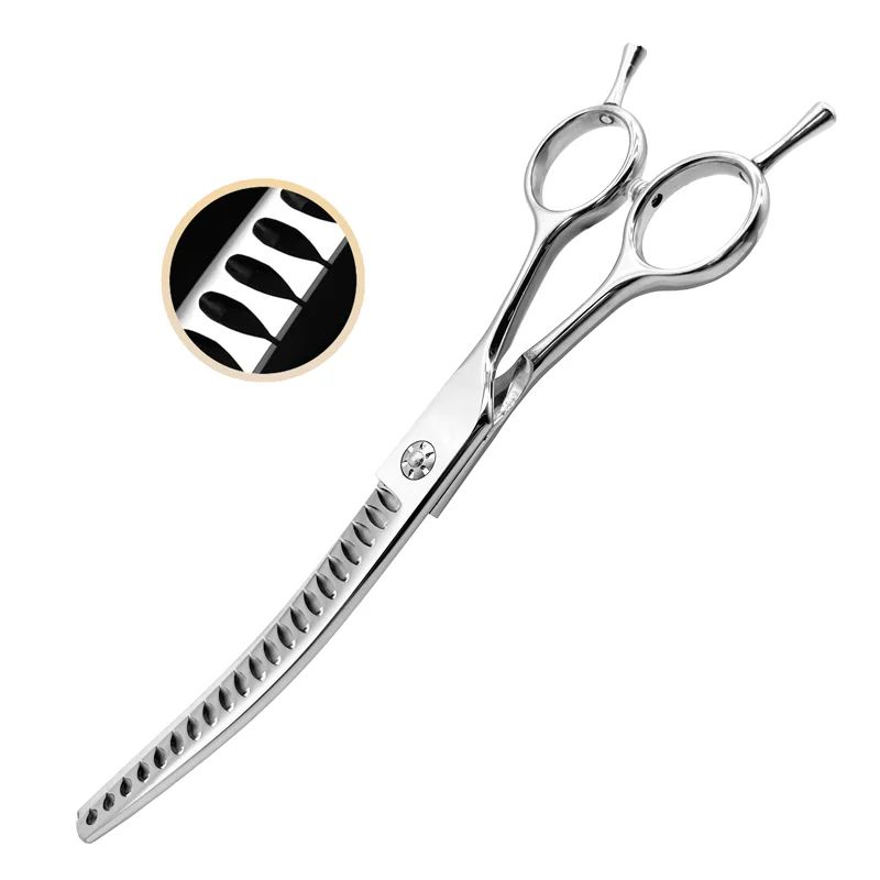 Professional 7 Inch Curved Pet Grooming Scissors 7