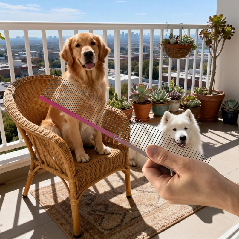 Professional Gradient Pet Grooming Tail Comb 8