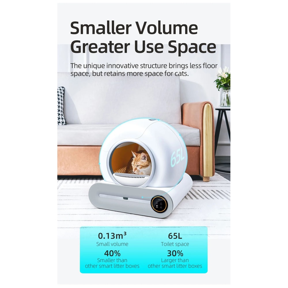 Tonepie 65L Automatic Smart Self Cleaning Cat Litter Box 8