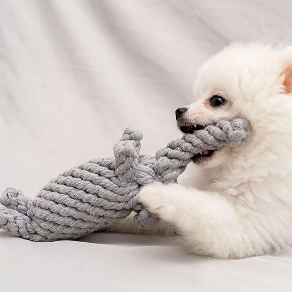 Hand Woven Cotton Rope Knot Dog Chew Toy 1