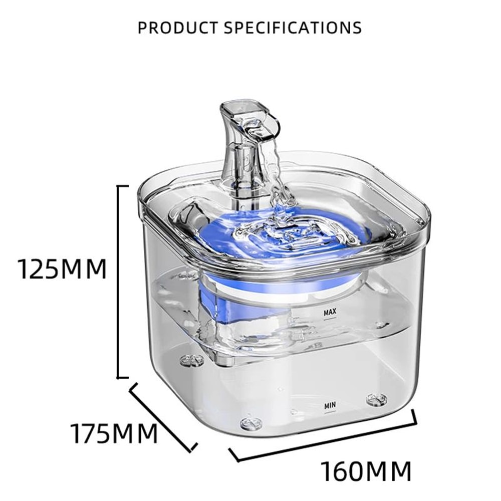 Stainless Steel Automatic Pet Water Fountain With Sensor 14