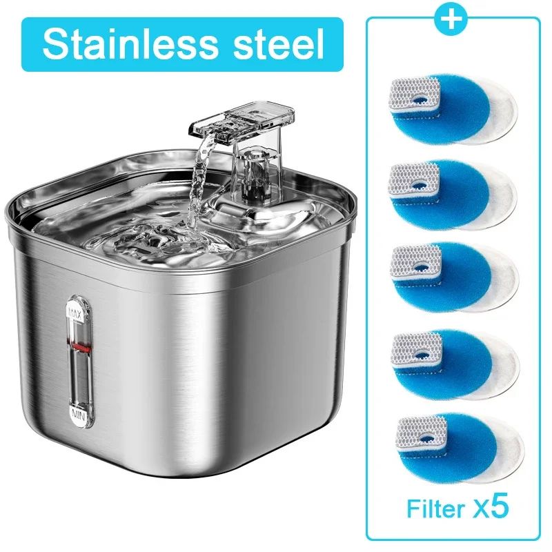 Stainless Steel Automatic Pet Water Fountain With Sensor 16