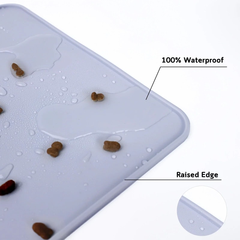 Waterproof Silicone Pet Feeding Mat With Raised Edge 4