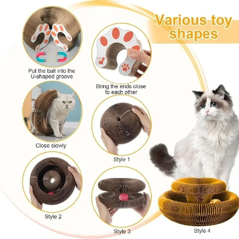 Foldable Magic Organ Cat Scratching Board Bed 5
