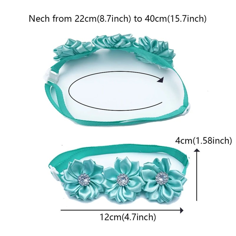 Dog Bow Tie And Flower Collar Accessory Set 5