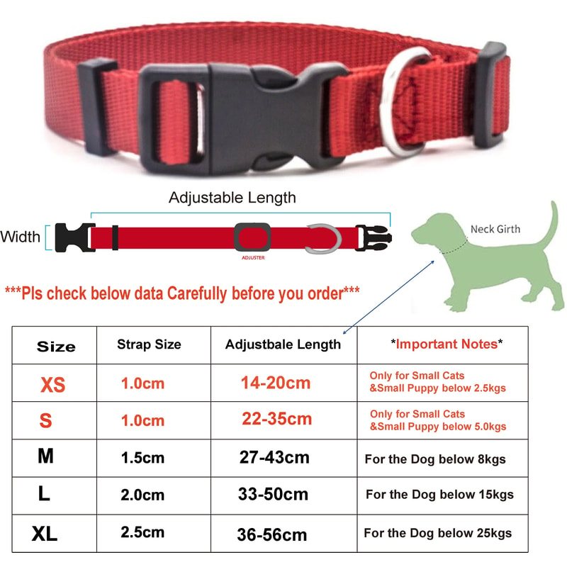 Adjustable Nylon Pet Collar For Dogs And Cats 7