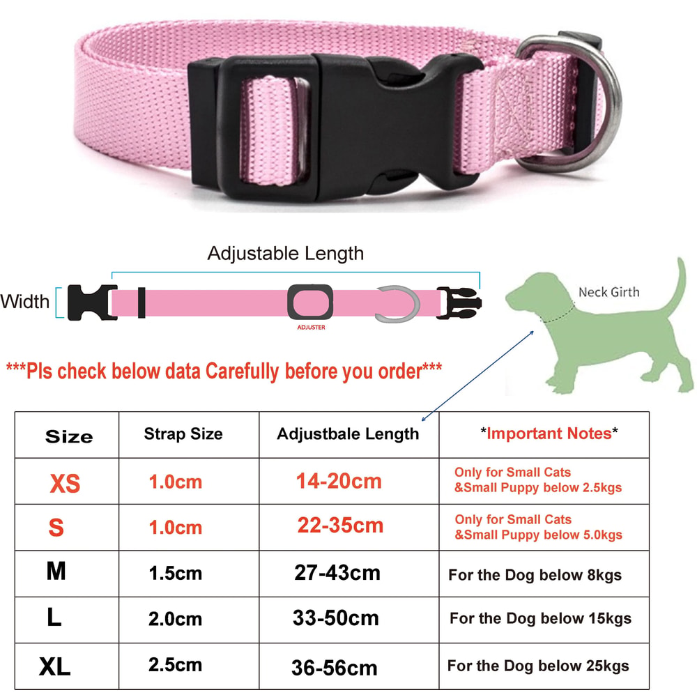 Adjustable Nylon Pet Collar For Dogs And Cats 10