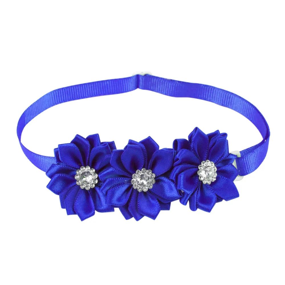 Cute Flower Pet Bow Ties With Diamond Decor 3