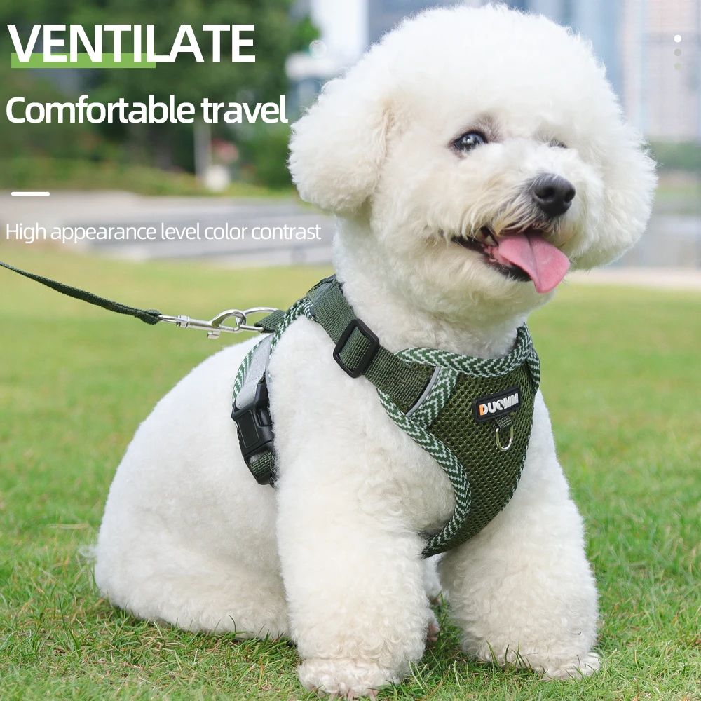 Breathable Reflective Dog Harness With Leash Set 0