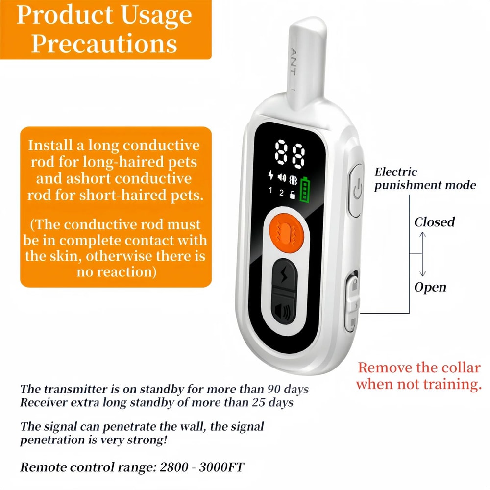 Rechargeable Automatic Anti Barking Dog Training Collar 4
