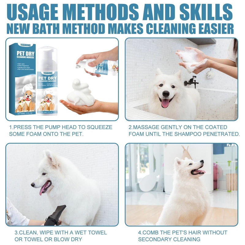 YEGBONG No Rinse Pet Dry Shampoo 4