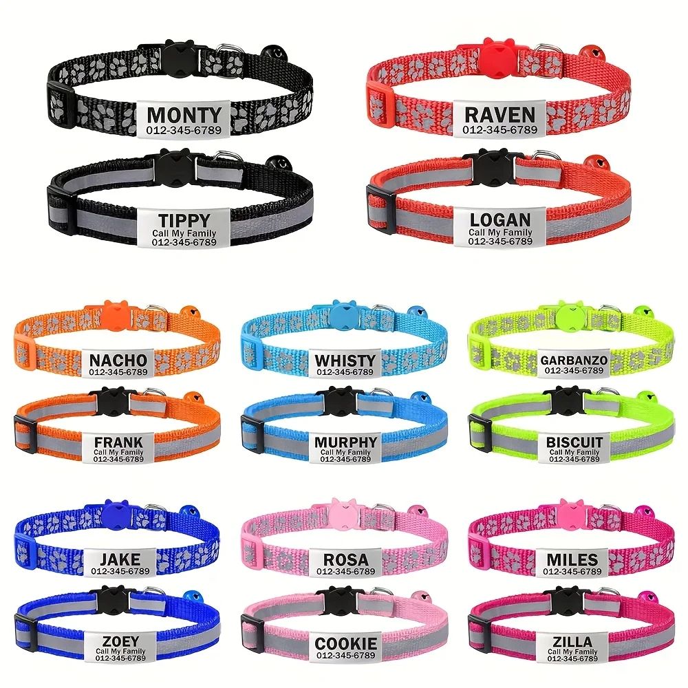 Personalized Reflective Pet Collar With Safety Buckle 0