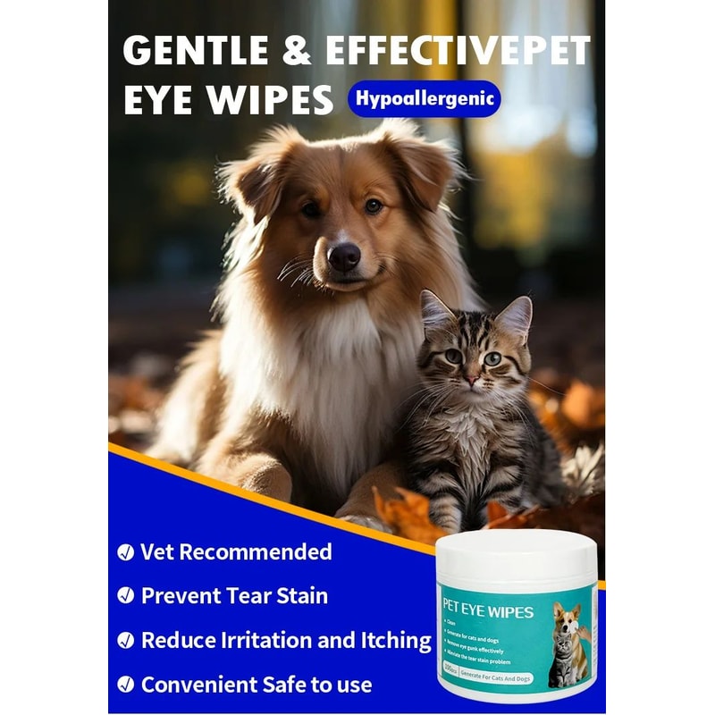Pet Eye Cleaning Wipes Tear Stain Remover 100PCS 6