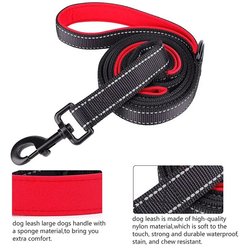 Heavy Duty Double Handle Nylon Dog Leash 1
