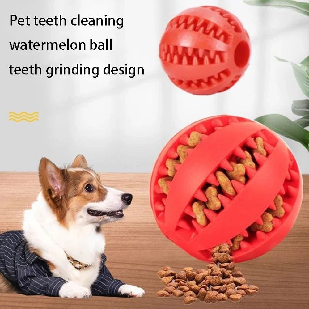 Interactive Treat Dispensing Rubber Dog Ball Toy 6