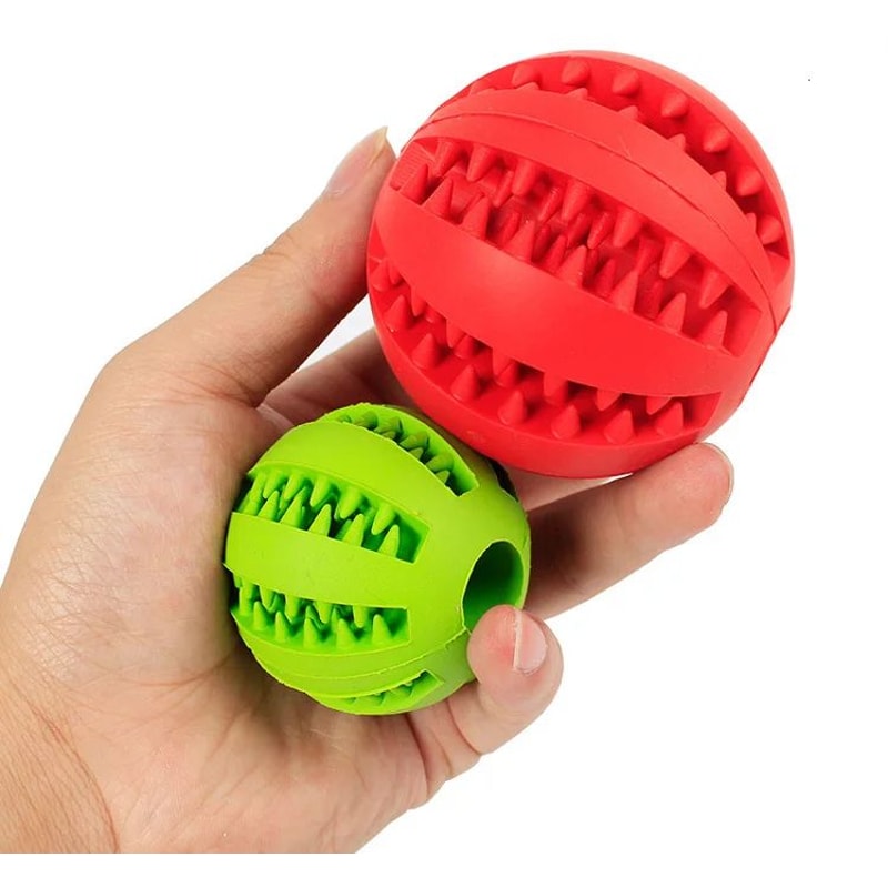 Interactive Treat Dispensing Rubber Dog Ball Toy 8
