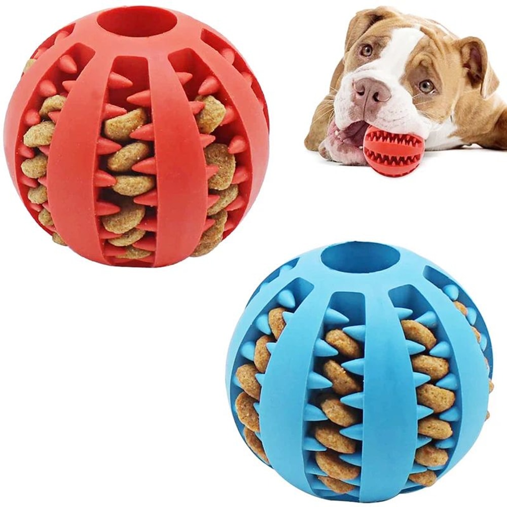 Interactive Treat Dispensing Rubber Dog Ball Toy 9