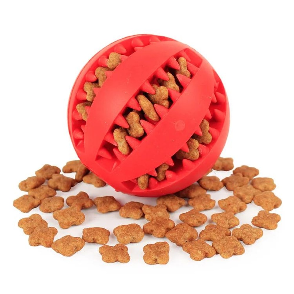Interactive Treat Dispensing Rubber Dog Ball Toy 10