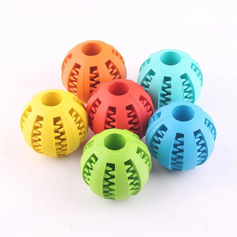 Interactive Treat Dispensing Rubber Dog Ball Toy 13