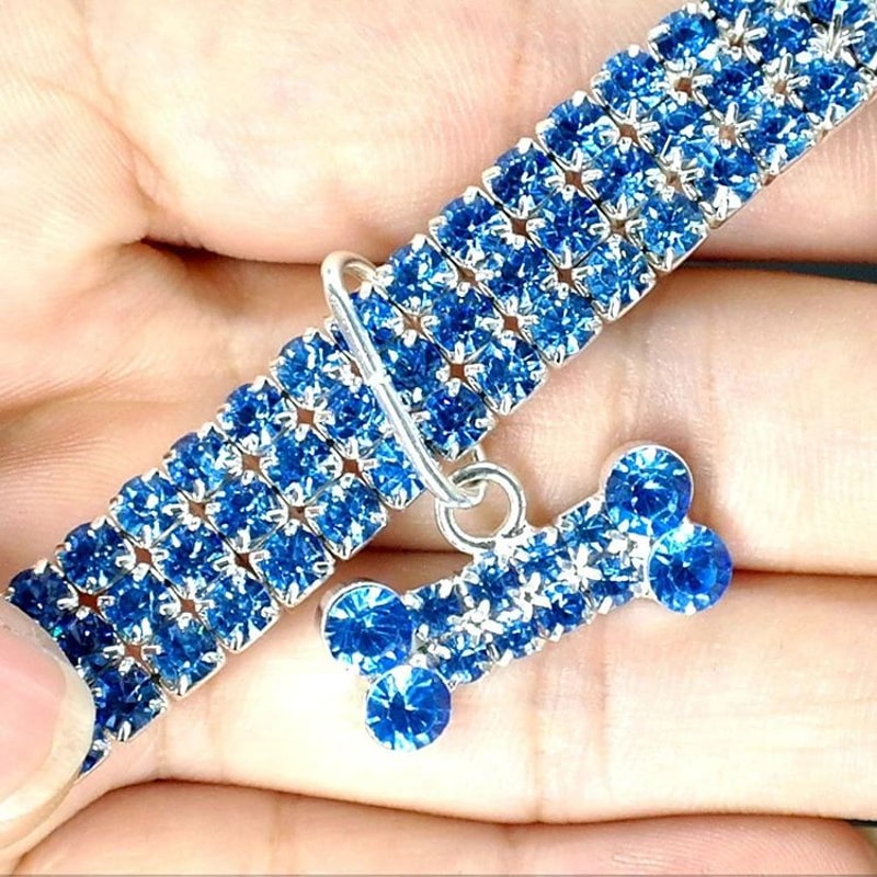 Rhinestone Crystal Dog Collar With Custom Engraving 5