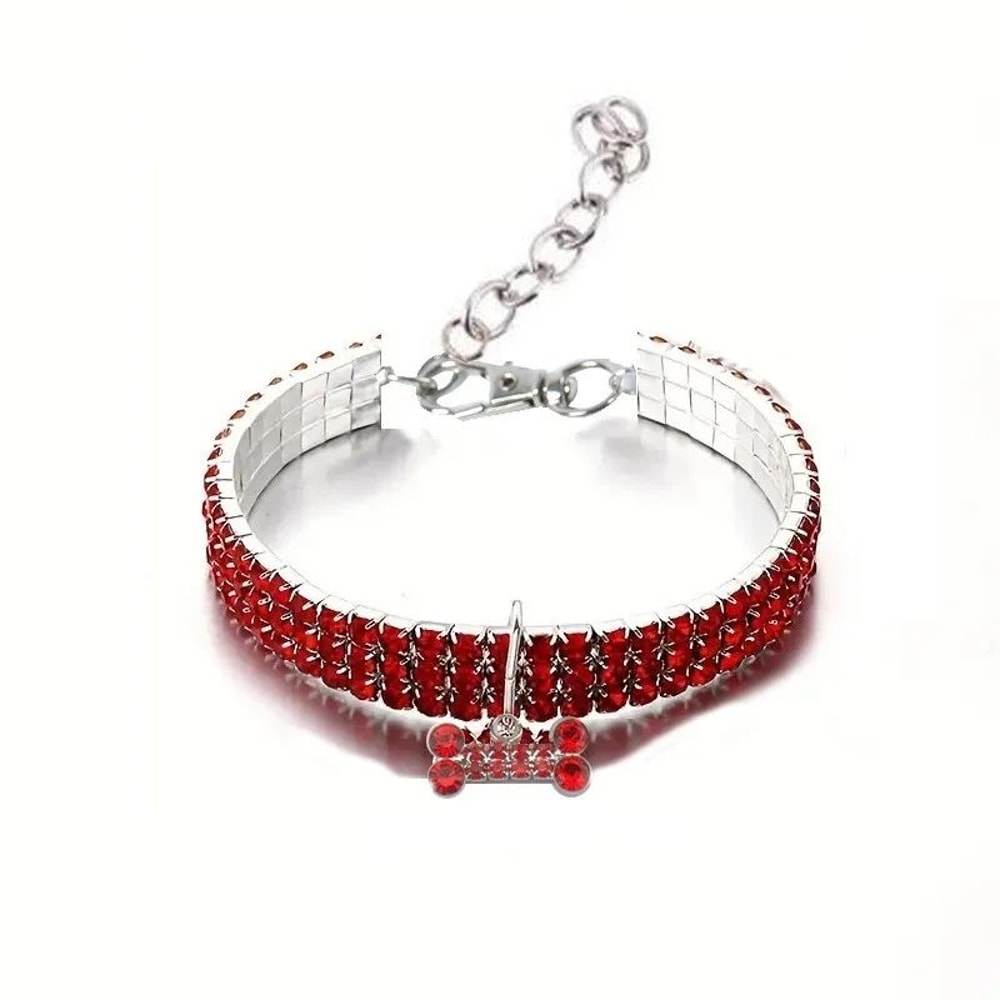 Rhinestone Crystal Dog Collar With Custom Engraving 11