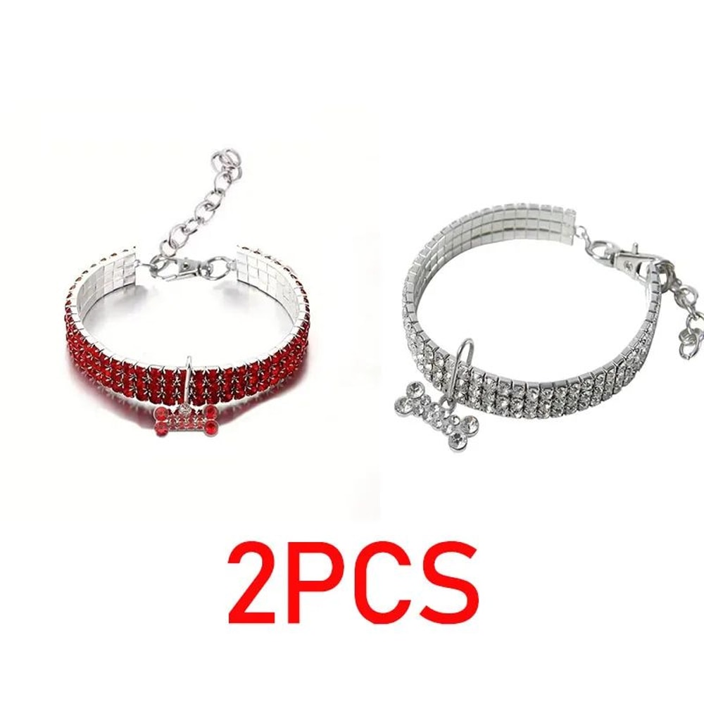 Rhinestone Crystal Dog Collar With Custom Engraving 13