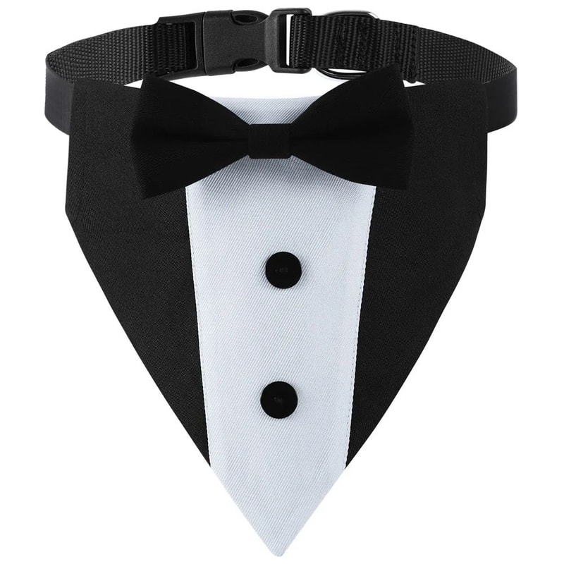 Elegant Pet Wedding Collar With Bow Tie Bandana 7