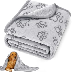 cozy paw print plush pet blanket bed mat