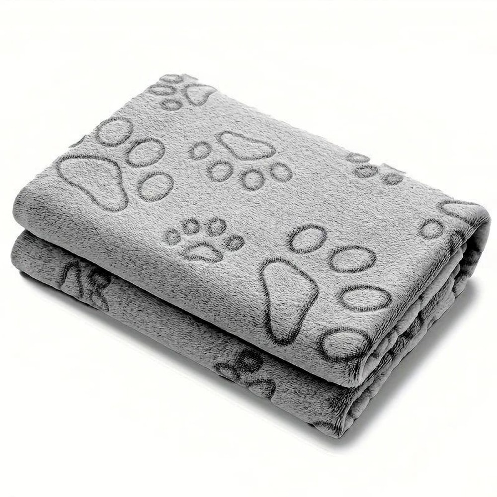 Cozy Paw Print Plush Pet Blanket Bed Mat 7