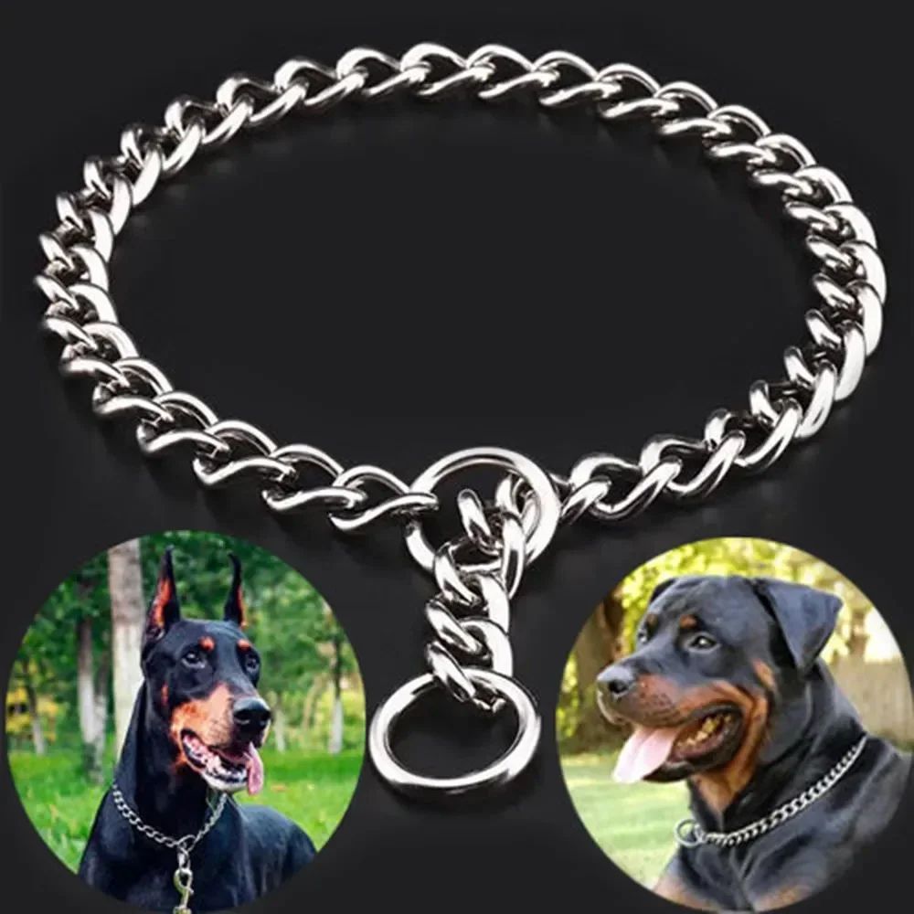 Stainless Steel Snake Chain Dog Training Collar 0