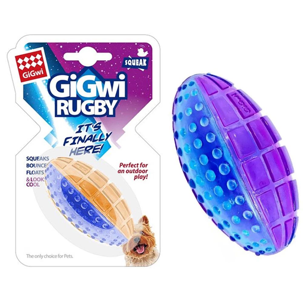 Natural Rubber Squeaky Dog Chew Ball Toy 0