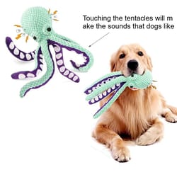 large plush squeaky dog toy for interactive play