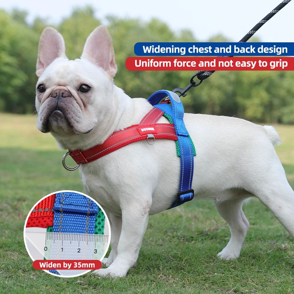 Reflective Two Tone Dog Chest Harness With Handle 3