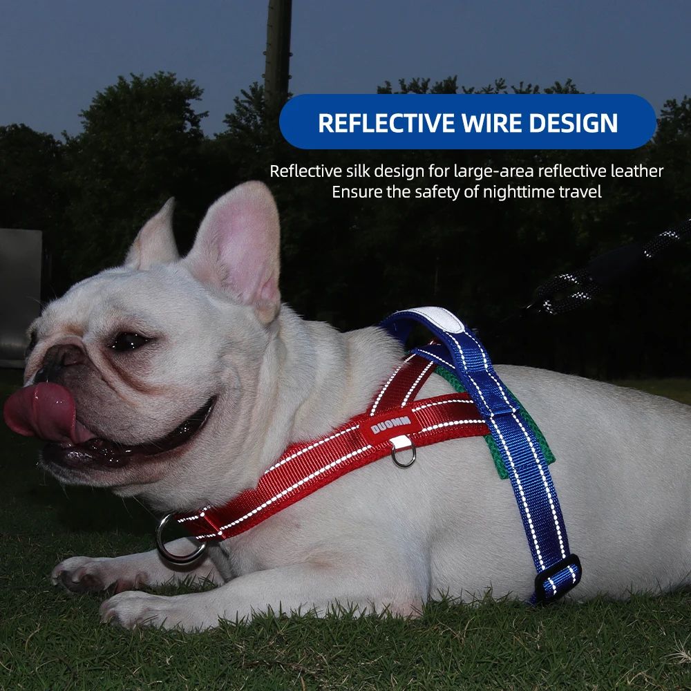 Reflective Two Tone Dog Chest Harness With Handle 4