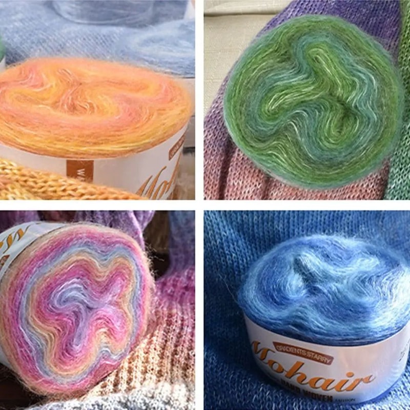 Rainbow Gradient Organic Cotton Crochet Yarn 8