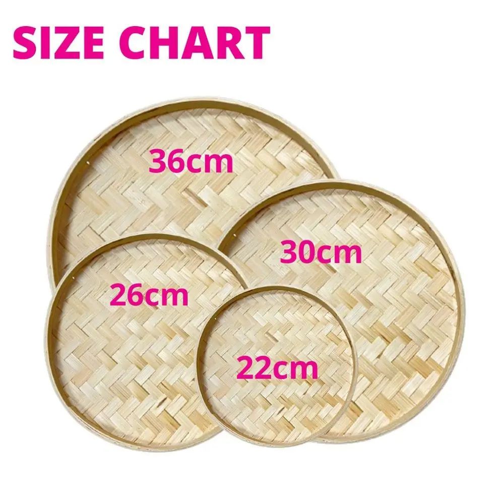 Handwoven Bamboo Fruit Bread Basket Storage Tray 11