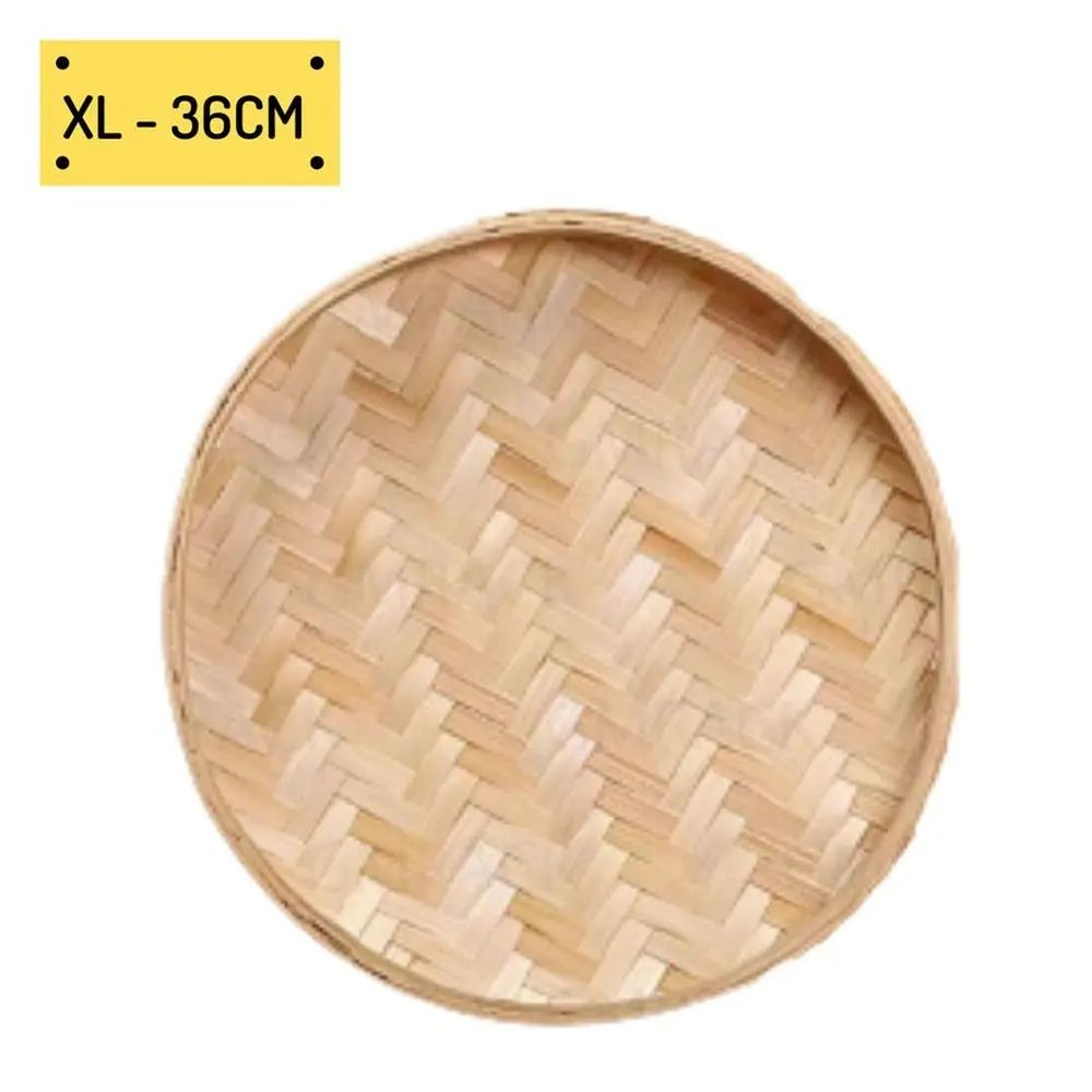 Handwoven Bamboo Fruit Bread Basket Storage Tray 15