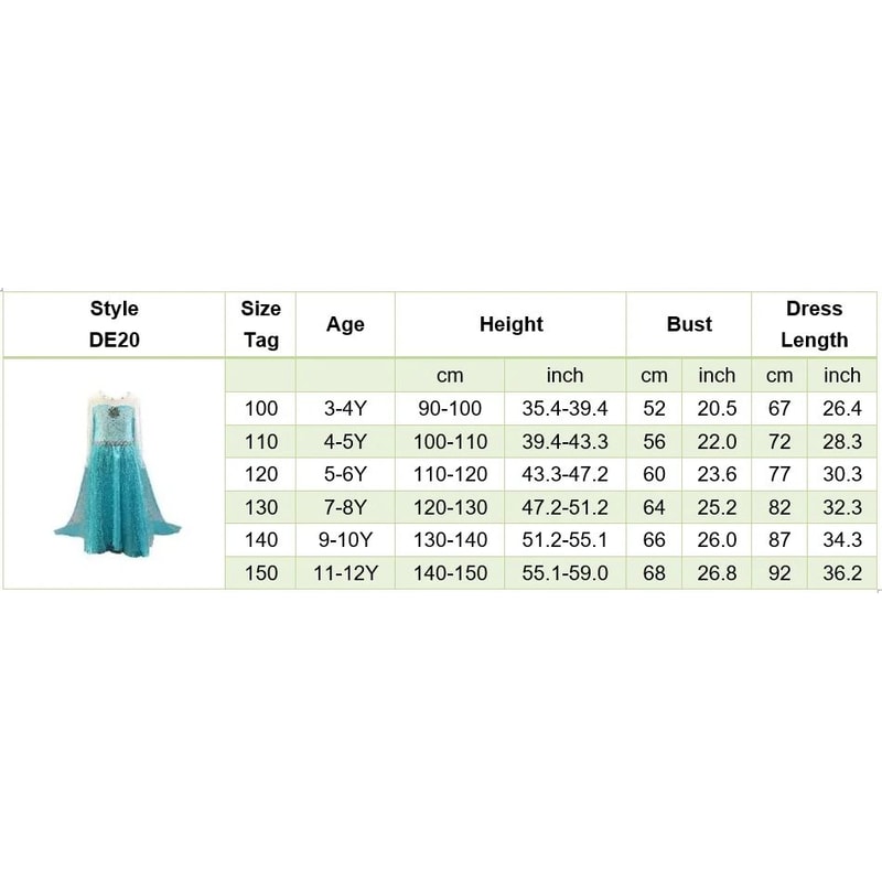 Girls Princess Cosplay Dress Costume For Kids 24