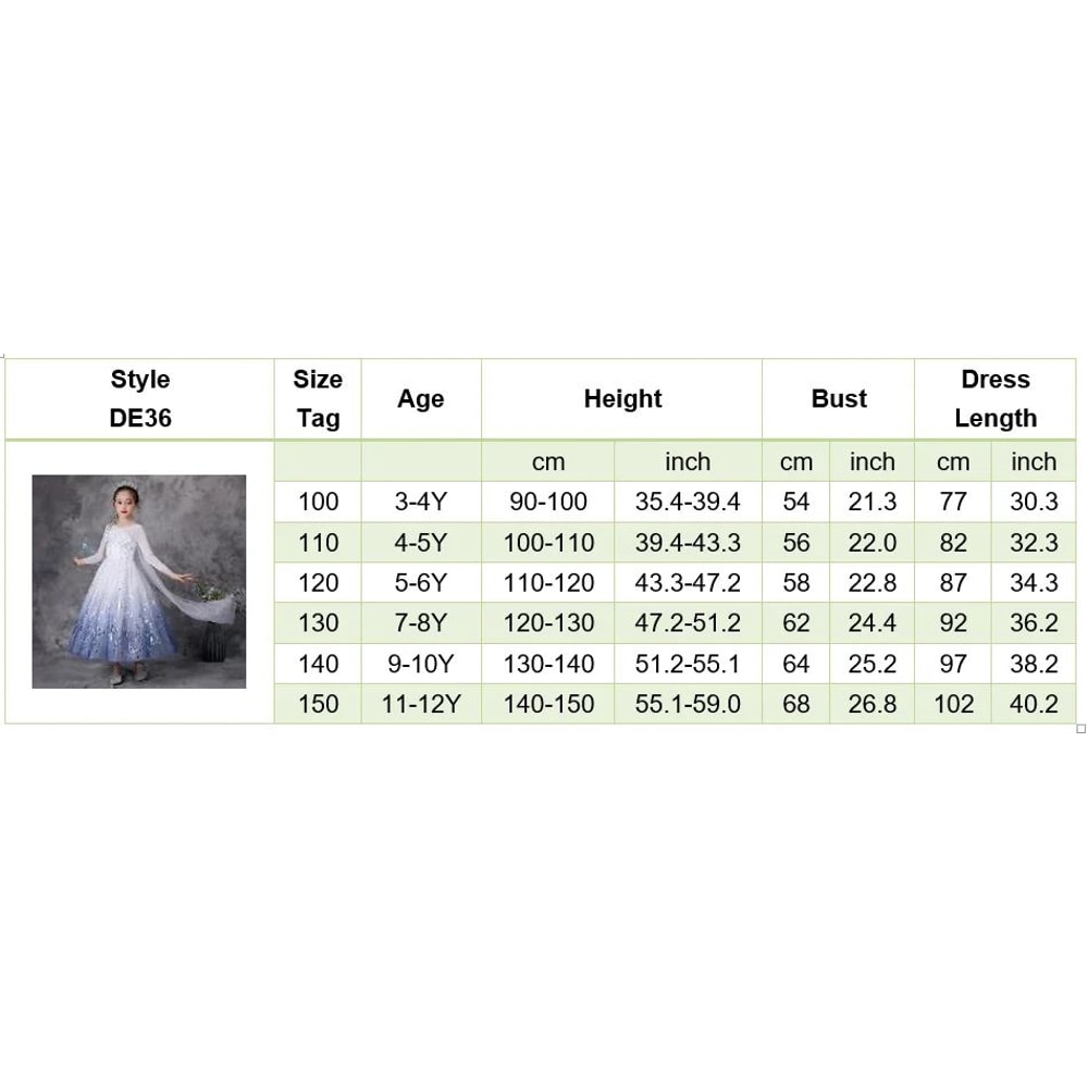 Girls Princess Cosplay Dress Costume For Kids 26