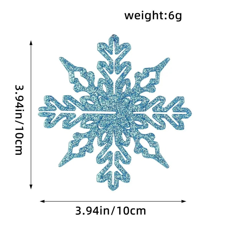 Pink Glitter Snowflake Christmas Tree Ornaments Set 26