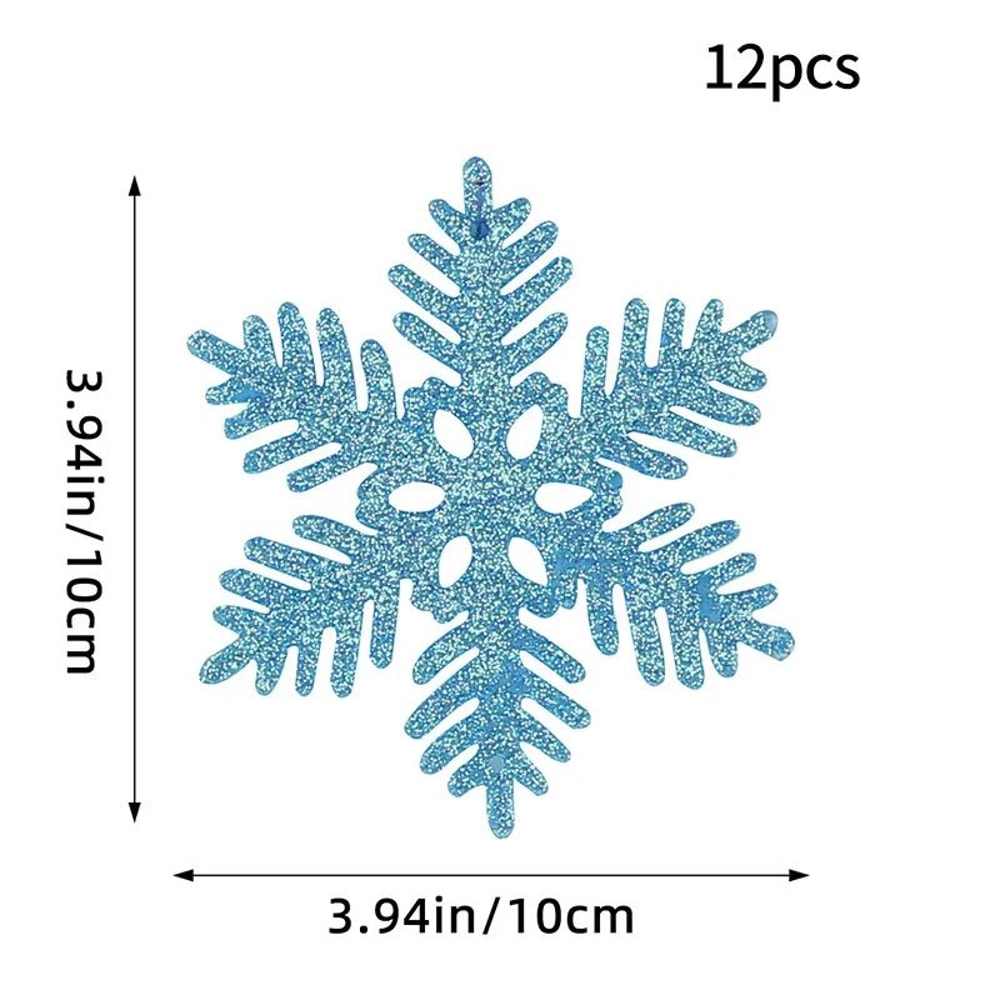 Pink Glitter Snowflake Christmas Tree Ornaments Set 27