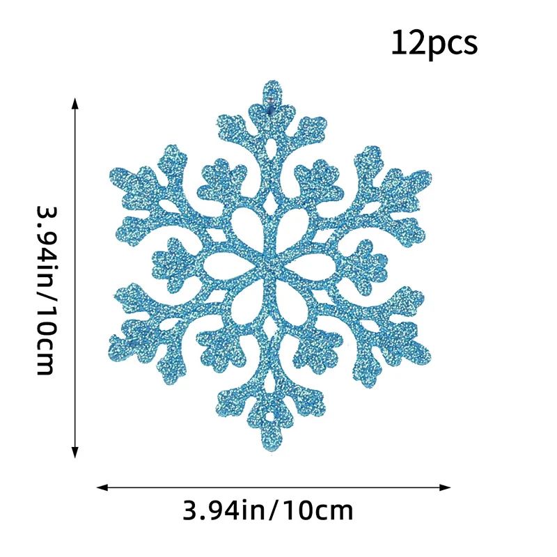 Pink Glitter Snowflake Christmas Tree Ornaments Set 28
