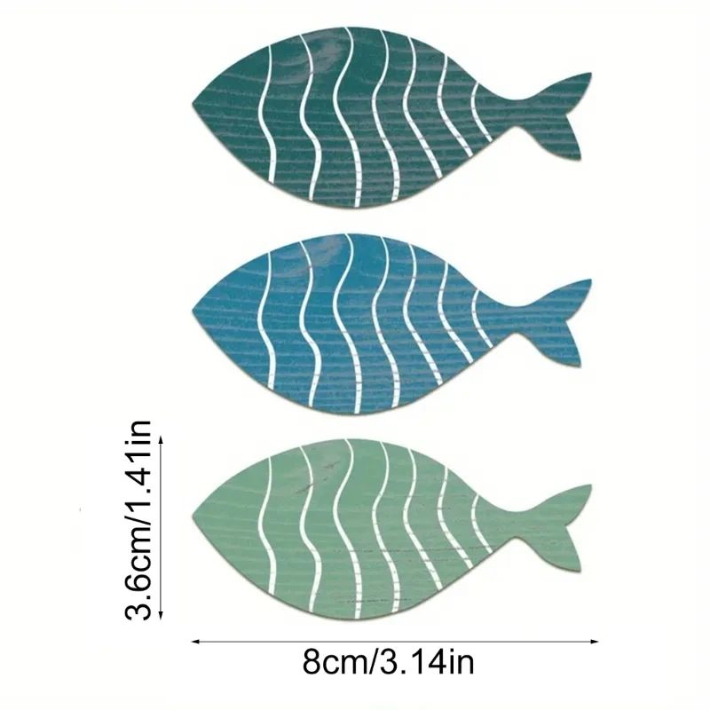 Wooden Fish Coastal Beach Wall Decor Set 5
