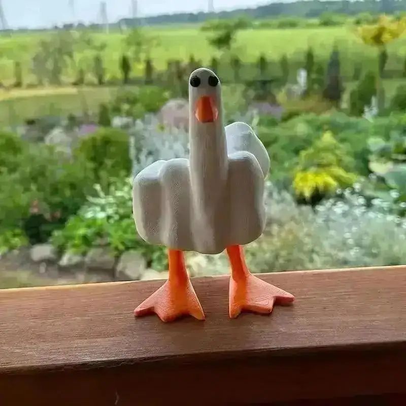 Creative Middle Finger Duck Resin Statue 2
